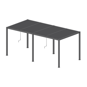 Pergola ogrodowa aluminiowa LUXE 3 x 5,8 m Antracyt z oświetleniem LED