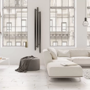 Baie radiator CUBIC 2 negru 230x1660mm 472W conexiune încălzire L Imers