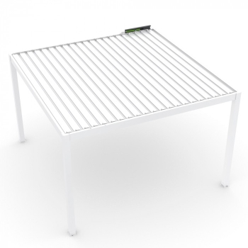 Pergola ogrodowa aluminiowa LUXE 4 x 4 m Biały z oświetleniem LED