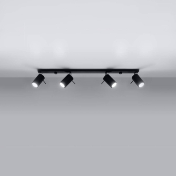 Lampa podsufitowa RING 4L czarna 4x12W GU10 Sollux Lighting