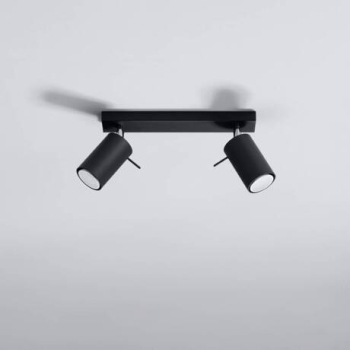 Lampa podsufitowa RING 2 czarna 2x12W GU10 Sollux Lighting