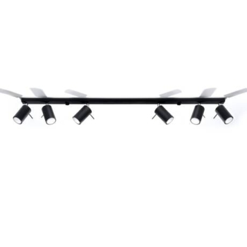 Lampa podsufitowa RING 6L czarna 6x12W GU10 Sollux Lighting