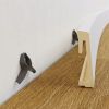 Hibrid pvc plintă de plintă pvc Alpha 80mm 2.4m alb embosare
