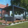 Pergolă de grădină LUXE 3 x 3 m cu acoperiș electric - 100% aluminiu antracit