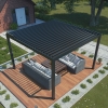 Pergolă de grădină LUXE 3 x 3 m cu acoperiș electric - 100% aluminiu antracit