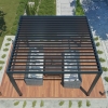Pergolă de grădină LUXE 3 x 3 m cu acoperiș electric - 100% aluminiu antracit