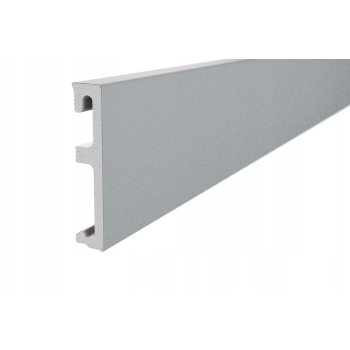 Plintă de plintă din PVC hibrid Alpha 80mm 2.4m Gri