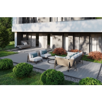 Pardoseli compozite BERGDECK PURE gri, periate 240 × 15 × 2,5 cm