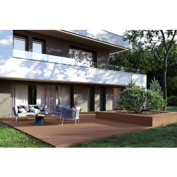 BERGDECK PURE Chestnut compozit pentru terase, periat 240 × 15 × 2,5 cm