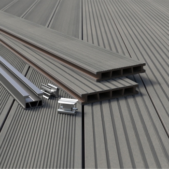 Placă de terasă compozită BERGDECK B150, antracit, periat 240 × 15 × 2,5 cm