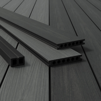 BERGDECK Placă de balcon compozită W138, tec/strău, periat 290 × 13,8 × 2,4 cm