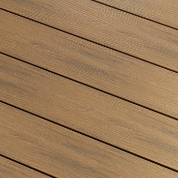 BERGDECK Placă de balcon compozită W138, tec/strău, periat 290 × 13,8 × 2,4 cm