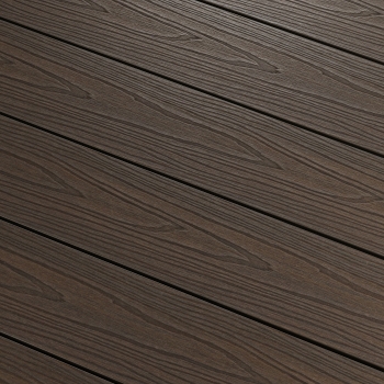 BERGDECK Placă de balcon compozită W138, tec/strău, periat 290 × 13,8 × 2,4 cm