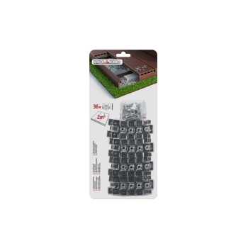 36 cleme de fixare + 36 șuruburi + 1 bit Sistem din oțel inoxidabil Montare standard pe 2m2