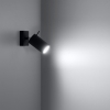 Aplică RING negru cu întrerupător 1x40W GU10 Sollux Lighting