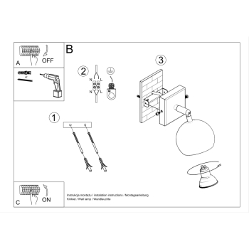 Aplică OCULARE alb 1x40W GU10 Sollux Lighting