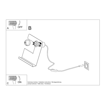 Lampă de birou INCLINE alb 1x60W E27 Sollux Lighting