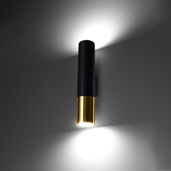 Aplică LOOPEZ negru/auriu 2x40W GU10 Sollux Lighting