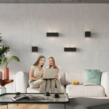 VEGA lampă de perete ceramică neagră 1x60W E27 Sollux Lighting