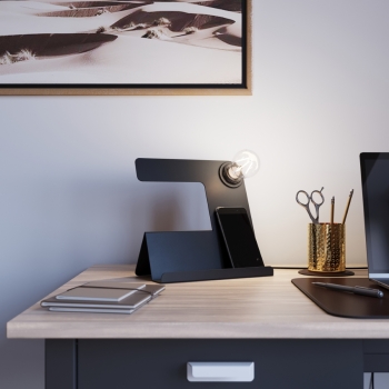 Lampă de birou INCLINE negru 1x60W E27 Sollux Lighting