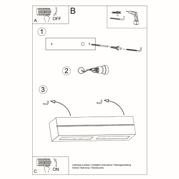 VEGA LINE 1x60W E27 lampă de perete ceramică Sollux Lighting