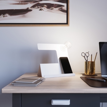 Lampă de birou INCLINE alb 1x60W E27 Sollux Lighting