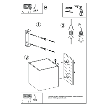 Lampă de perete QUAD 1 gold 1x8W G9 Sollux Lighting