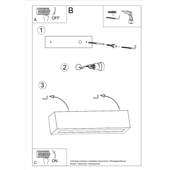 VEGA 1x60W E27 lampă de perete ceramică Sollux Lighting