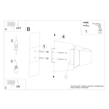 Aplică TONI negru 1x8W G9 Sollux Lighting