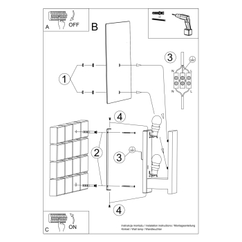 Aplică LAPPO wenge 1x40W E14 Sollux Lighting
