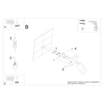 NERO lampă de perete negru/cromatic 1x40W GU10 Sollux Lighting