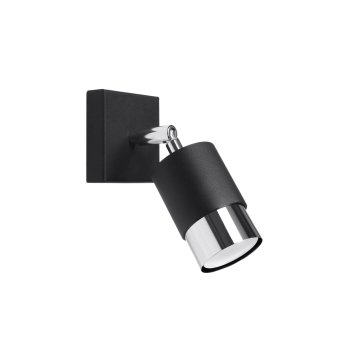 NERO lampă de perete negru/cromatic 1x40W GU10 Sollux Lighting