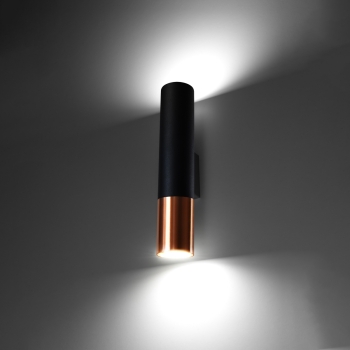 Aplică LOOPEZ negru/cupru 2x40W GU10 Sollux Lighting