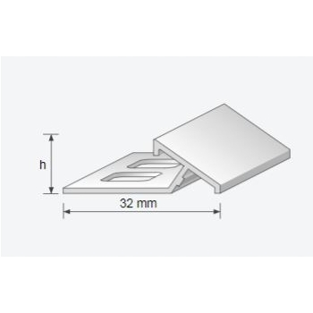 Profil de aluminiu înclinat de 1,0 m anodizat