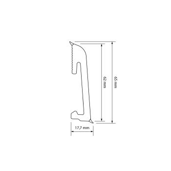 Plinta PS Alpha 65mm/2.2m negru