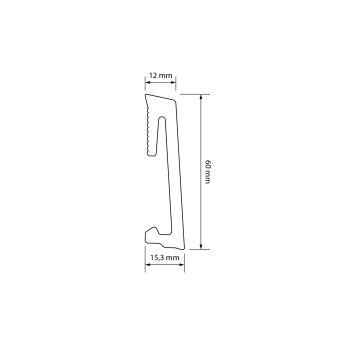 Bandă din PVC spumă Alpha 60mm 2.2m negru