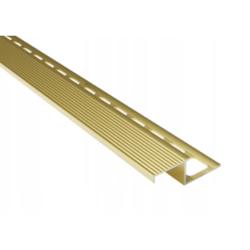 Profil de scări din aluminiu cu caneluri 10mm/1m anodizat auriu