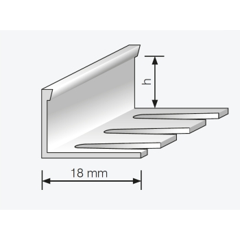 Profil de aluminiu pentru finisaje pentru pardoseli din ceramică și lemn 