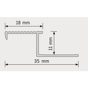 Profil de scări din aluminiu cu caneluri 10mm/1m anodizat auriu