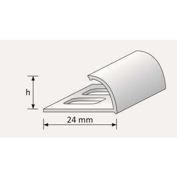 Profil exterior oval din aluminiu 8mm/1m