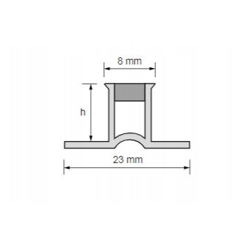 Profil pentru rosturi de dilatare pentru gresie și teracotă PVC 10mm