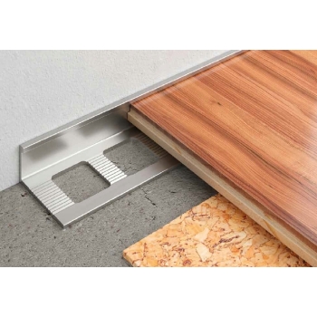 Profil de aluminiu pentru finisaje pentru pardoseli din ceramică și lemn "L" 10mm/1m anodizat argintiu