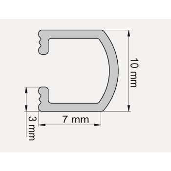 Bandă decorativă din aluminiu pentru plăci ceramice LISTELLO Chrome Effect 10mm / 1,83m