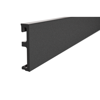 Hybrid pvc plintă de plintă Alpha 80mm 2.4m negru