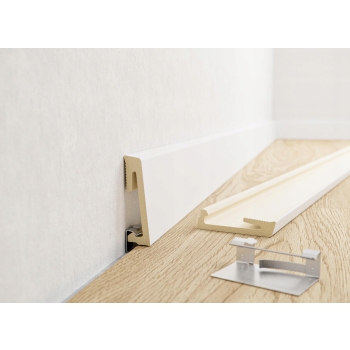 Plintă de plintă din PVC hibrid Alpha 80mm 2.4m Gri