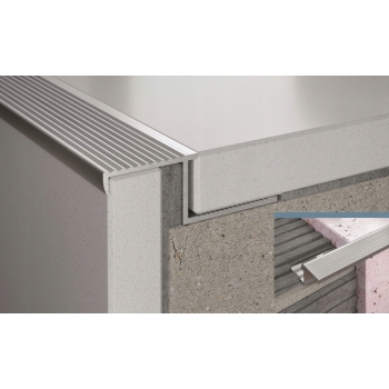Profil de scări din aluminiu cu caneluri 10mm/1m anodizat auriu
