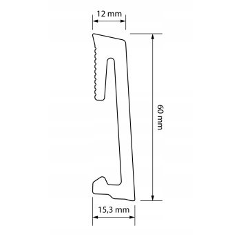 Bandă din PVC spumă Alpha 60mm 2.2m negru