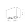 Corp de iluminat montat la suprafață LYON alb 2x50W GU10 Light Prestige