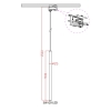 LUNGO 3F auriu 1x5W G9 pandantiv lampă de șină Light Prestige