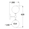 Aplică DORADO aur transparent 2x40W E14 Light Prestige